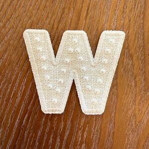 Pearl W letter patch